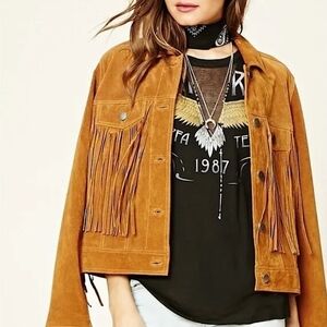 Forever 21 Tan Jean Jacket Classic Trucker Style